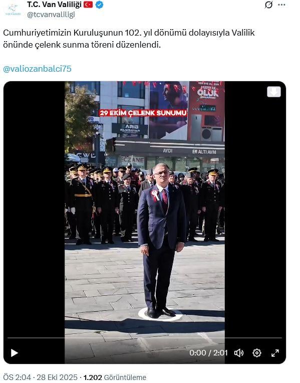 Van Governorship celebrated October 29 with the song of Grup Yorum