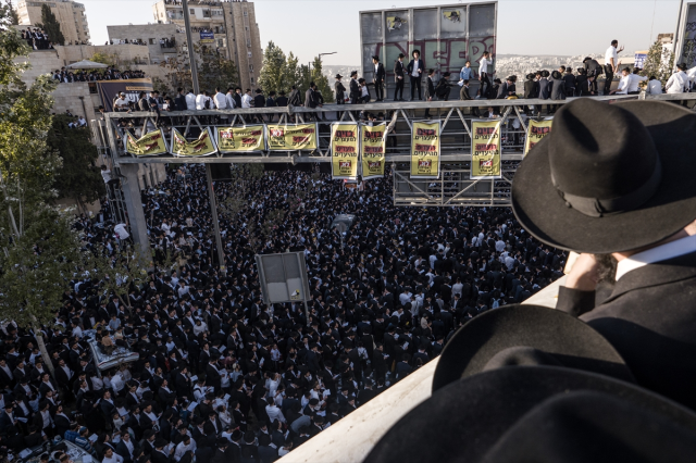 Thousands of Ultra-Orthodox Jews in Israel held an anti-mandatory military service demonstration