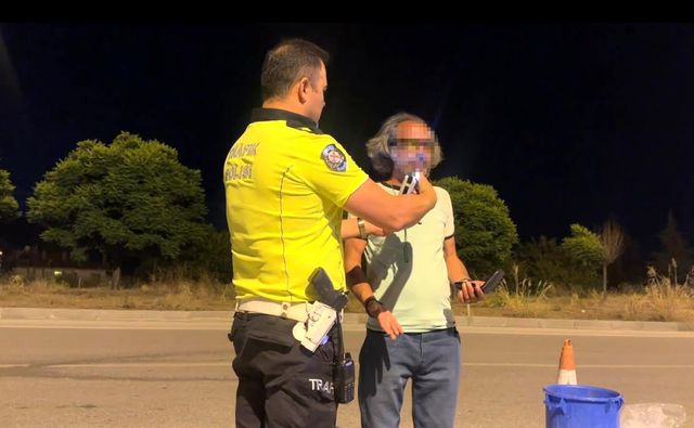 Driver greeting police during inspection