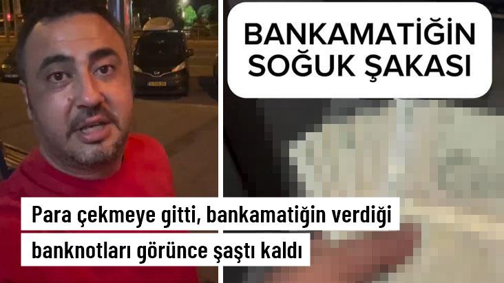 Para çekmeye gitti, bankamatikten çıkan banknotları görünce şaşıp kaldı