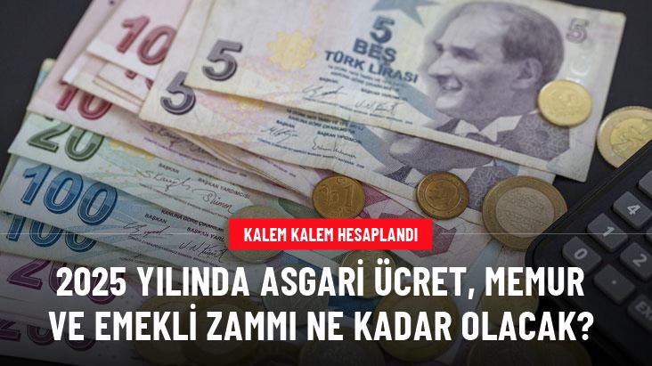 2025 yılında asgari ücret, memur ve emekli zammı ne kadar olacak? Kalem kalem hesaplandı, işte çıkan sonuçlar