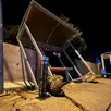 The storm in Bursa even uprooted the bus stop.