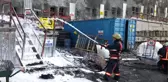 Şişli'de Hastanenin Ek Bina İnşaatında Konteynerlar Alev Aldı