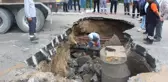 Kırıkkale'de Yol Çöktü
