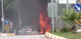 Seyir Halindeki Motosiklet Alev Aldı - Balıkesir