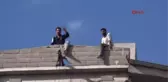 Ordu İnşaat İşçileri Alacakları İçin Çatıya Çıktı
