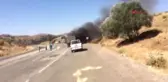Sivas Seyir Halindeki Kamyon Alev Alev Yandı