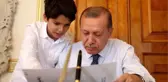 Cumhurbaşkanı Erdoğan'dan Mabeyn Köşkü'nde Torun Mesaisi