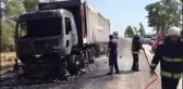 Manavgat'ta Çöp Yüklü Tır Yandı... Tır Şoförü Son Anda Kendini Dışarı Attı