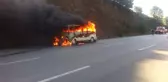 Bursa'da Servis Minibüsü Alev Alev Yandı! O Anlar Kamerada