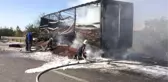 25 Ton Fındık Yüklü TIR Bariyerlere Çarpıp Alev Aldı! Zarar 1 Milyon Lira