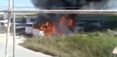 Antalya'da 4 Otobüs Alev Alev Yandı