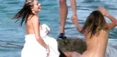Kate Upton, Üstsüz Poz Vermeye Çalışırken Kayalıklardan Düştü
