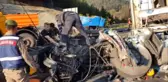 Kazada Koparak Yola Fırlayan Tırın Sürücü Kabininden Sağ Çıktı