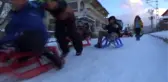 Kars'ta Çocukların Kızak Keyfi