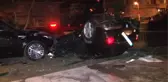 Lüks Araç Taklalar Atıp Park Halindeki Cipe Çarptı