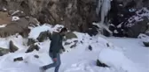 Ağrı'da Şelale ve Dere Dondu