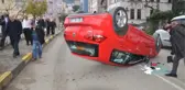 20 Kilometre Hızla Giden Kadın Sürücünün Aracı Takla Attı