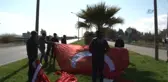 Mehmetçiğin Geçiş Güzergahlarına Dev Türk Bayrakları Asıldı