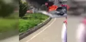 Trabzon Seyir Halindeki Araç Yandı, Sürücü Canını Zor Kurtardı-Hd