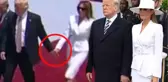 Macron'u Karşılama Töreninde Kriz! Melania, Trump'ın Elini Bırakıp Geriden Yürüdü