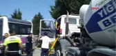 Düzce Beton Mikseri Halk Otobüsüne Çarptı 3 Yaralı