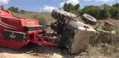 Traktör Devrildi: 1 Yaralı