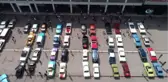 30 Ağustos Zafer Bayramı'nda Klasik Otomobilcilerin Zafer Turu Havadan Görüntülendi