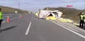 İstanbul- Kuzey Marmara Otoyolunda Tır Devrildi, Malzemeler Yola Saçıldı