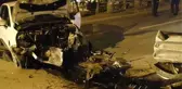 Direksiyon Hakimiyetini Kaybeden Sürücü Hurdaya Dönen Otomobilden Burnu Bile Kanamadan Kurtuldu