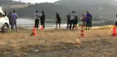 Bafra'da baraj gölüne kamyonetin düşmesi