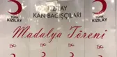 Türk Kızılay'ından bağışçılara madalya
