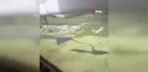 Rusya'da pistten çıkan uçağın iniş anı kamerada