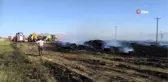 Saman yüklü kamyon alev alev yandı