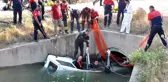 Çobanın fark ettiği kanala düşen otomobilden iki ceset çıkarıldı