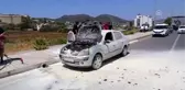 Antalya'da seyir halindeki otomobilde yangın
