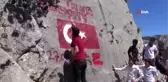 Şehidin ismi dağlara taşlara yazıldı