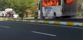 Balıkesir'de yolcu otobüsü alev aldı