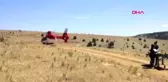 SİVAS Kazada beli kırılan çiftçi için ambulans helikopter havalandı