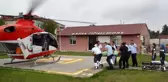 Yaralanan motosiklet sürücüsü için helikopter havalandı
