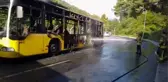 Beykoz'da İETT otobüsü yandı
