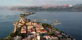 Yedi renkli Eğirdir Gölü'ndeki muhteşem manzara havadan görüntülendi