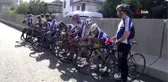 Şehit polisi anmak için 35 kilometre pedal çevirdiler