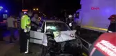 Düzce otomobilde sıkışan sürücünün acısı yüzüne yansıdı