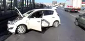 İstanbul-avcılar'da yol ayrımındaki kaldırıma çarpan otomobil yola savruldu
