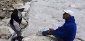 2015 yılında uydu üzerinden keşfedilen Munzur'daki buzul yerinde görüntülendi