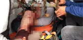 Feci olay! Talihsiz adam ayağını kaptırdığı çapa makinesiyle hastaneye kaldırıldı