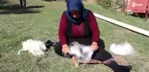 Koyun yününden ürettiği hamam keselerini lüks otellere gönderiyor