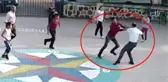 Okul bahçesinde skandal görüntüler! Öğrencilerin yanında öğretmeni dövdüler