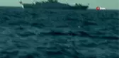 Kardak kayalıklarından geçen yelkenlileri Türk savaş gemisi korudu